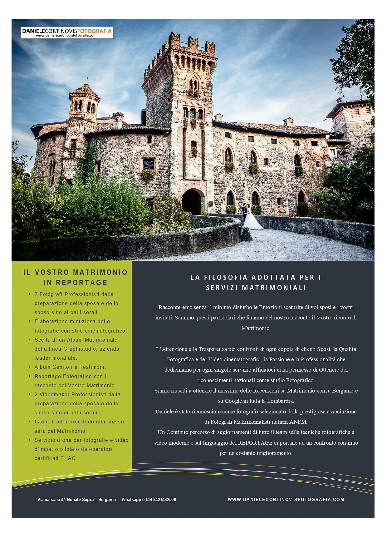 Prezzi fotografo Matrimonio Bergamo